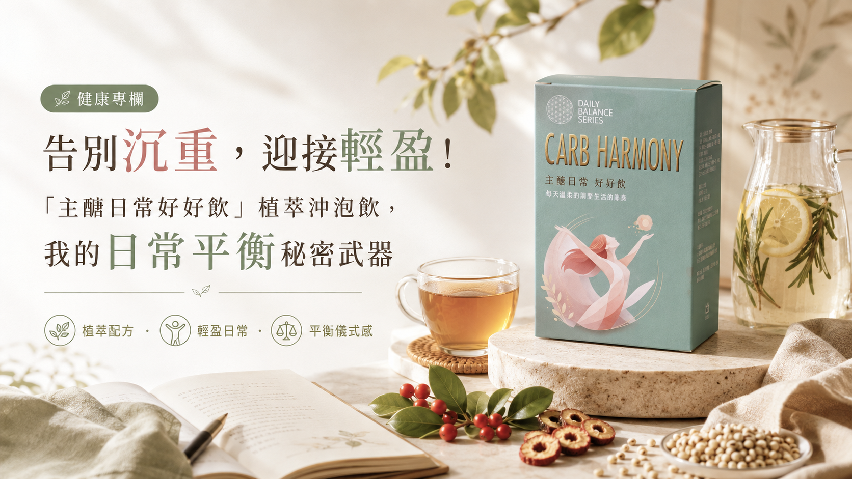 告別沉重,迎接輕盈!「主醣日常好好飲」植萃沖泡飲,我的日常平衡秘密武器!